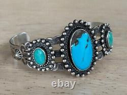 Fred Harvey Era Pacific Jewelry Co. Sterling Silver Turquoise Bracelet