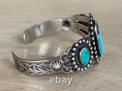 Fred Harvey Era Pacific Jewelry Co. Sterling Silver Turquoise Bracelet