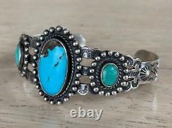 Fred Harvey Era Pacific Jewelry Co. Sterling Silver Turquoise Bracelet