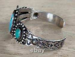 Fred Harvey Era Pacific Jewelry Co. Sterling Silver Turquoise Bracelet