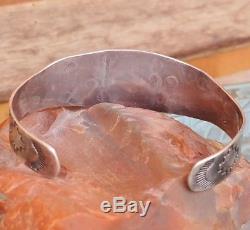 Fred Harvey Era Royston Turquoise Horse Sterling Silver Stamped Cuff Bracelet