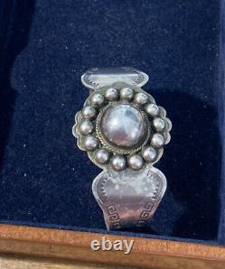 Fred Harvey Era Silver Dome Cuff / Bracelet