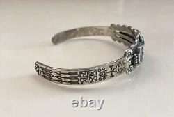 Fred Harvey Era Silver Turquoise Cuff Bracelet