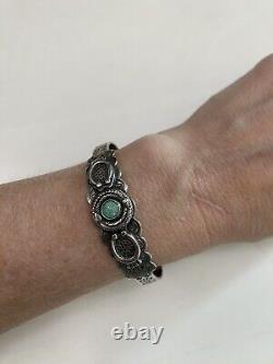 Fred Harvey Era Silver Turquoise Cuff Bracelet