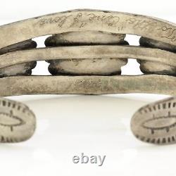 Fred Harvey Era Sterling Silver Cuff Bracelet Floral