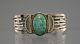 Fred Harvey Era Sterling Silver Number 8 Spiderweb Turquoise Navajo Bracelet
