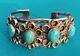 Fred Harvey Era Sterling Silver Turquoise 4 Setting Cuff Bracelet 37.8 Grams