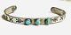 Fred Harvey Era Sterling Silver Turquoise Cuff Bracelet Small 4 3/4 Child Nice