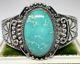 Fred Harvey Era Sterling Silver Water Web Turquoise Cuff Bracelet Maisels H85