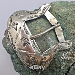 Fred Harvey Era Sterling or Coin Silver Belt Buckle With Thunderbird