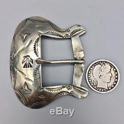 Fred Harvey Era Sterling or Coin Silver Belt Buckle With Thunderbird
