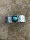 Fred Harvey Era Style Whirling Logs Turquoise Silver Cuff