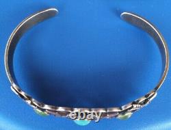 Fred Harvey Era Turquiose Crossed Arrow Sterling Silver Turquoise Cuff 16 Grams
