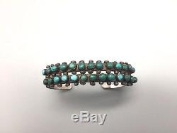 Fred Harvey Era Turquoise Cuff Bracelet Coin Silver or Serling Silver
