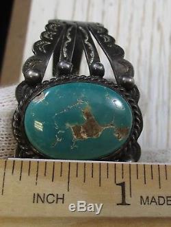 Fred Harvey Era Turquoise Cuff Bracelet Native American 23.7 Grams