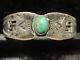 Fred Harvey Era Vintage Navajo Sterling Whirling Log Turquoise Cuff Bracelet