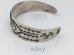Fred Harvey Era Whirling Logs Navajo 900 Silver Coin Cuff Bracelet