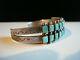 Fred Harvey Era Zuni Sterling Silver Turquoise 2 Row Petit Point Cuff Excellent