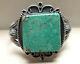 Fred Harvey Green Turquoise Sterling Silver Cuff Bracelet 56 Grams