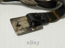 Fred Harvey Navajo Indian Sterling Silver Concho Belt / Hat Band Western Cowboy