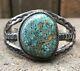Fred Harvey Navajo Number #8 Spiderweb Turquoise Sterling Silver Cuff Bracelet