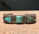 Fred Harvey Navajo Sterling Silver Triangle Cerrillos Turquoise Cuff Bracelet