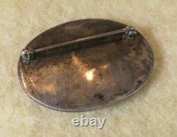 Fred Harvey Navajo Sterling Silver and Petrified Wood/ picture agate pin/broach