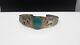 Fred Harvey Navajo Turquoise Horse Dog Arrows Sterling Silver Cuff Bracelet
