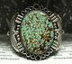 Fred Harvey Number 8 Turquoise Sterling Silver Cuff Bracelet 65 Grams