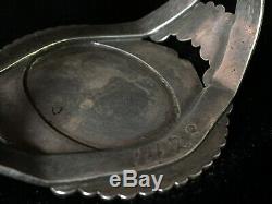 Fred Harvey Old Pawn Arizona Petrified Wood Silver Cuff Bracelet