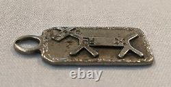 Fred Harvey SILVER DOG Fob Charm WHIRLING LOG CROSSED ARROWS ROBBINS & Co