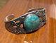 Fred Harvey Silver And Large Turquoise Stone Cuff / Bracelet Crossed Arrows