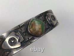 Fred Harvey Silver Thunderbird Arrowhead Turquoise cuff bracelet Native 21-1177