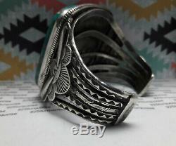 Fred Harvey Spiderweb Turquoise Sterling Silver cuff bracelet 176 grams