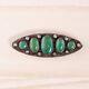Fred Harvey Sterling Silver Green Turquoise Bump Up Bar Pin / Brooch