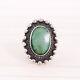 Fred Harvey Sterling Silver Green Turquoise Rain Drops Stamps Ring Size 5.75