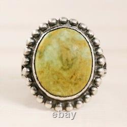 Fred Harvey Sterling Silver Green Turquoise Split Shank Ring Size 5.25