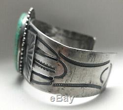 Fred Harvey Sterling Silver Turquoise cuff bracelet 70 grams