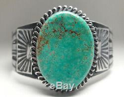 Fred Harvey Sterling Silver Turquoise cuff bracelet 70 grams