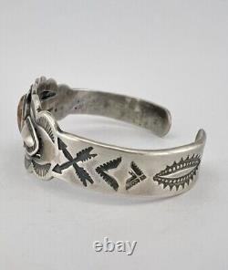 Fred Harvey Style Navajo Sterling Silver Royston Turquoise Arrow Cuff Bracelet