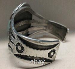 Fred Harvey Style Spiderweb Turquoise Sterling Silver cuff bracelet 61 grams
