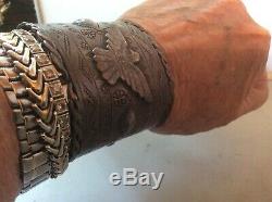 Fred Harvey Style Sterling Silver Large Thunderbird Cuff Bracelet-2 1/8 Wide