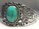 Fred Harvey Style Stone Mountain Turquoise Sterling Silver Cuff Bracelet 40 Gram