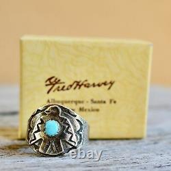 Fred Harvey Thunderbird Ring Size 9.5 Cigar Band Coin Silver Native American