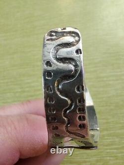 Fred Harvey Vintage Sterling Silver Cuff Bracelet Navajo