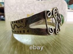 Fred Harvey Vintage Sterling Silver Cuff Bracelet Navajo