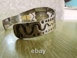 Fred Harvey Vintage Sterling Silver Cuff Bracelet Navajo