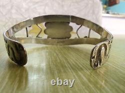 Fred Harvey Vintage Sterling Silver Cuff Bracelet Navajo