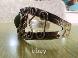 Fred Harvey Vintage Sterling Silver Cuff Bracelet Navajo