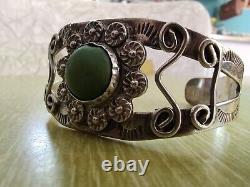 Fred Harvey Vintage Sterling Silver Cuff Bracelet Navajo